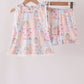 Pink pumpkin ruffle shorts set
