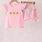 Pink pumpkin ruffle skorts set