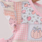 Pink pumpkin print ruffle dress