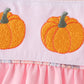 Pink pumpkin embroidery ruffle pants set