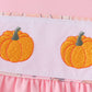 Pink pumpkin embroidery ruffle bloomer set