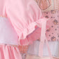 Pink pumpkin embroidery ruffle bloomer set