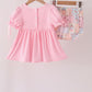 Pink pumpkin embroidery ruffle bloomer set