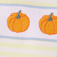 Yellow stripe pumpkin embroidery shorts set