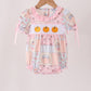 Pink pumpkin embroidery ruffle bubble