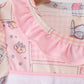 Pink pumpkin embroidery ruffle bubble