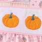 Pink pumpkin embroidery ruffle bubble