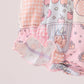 Pink pumpkin embroidery ruffle bubble