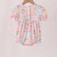 Pink pumpkin embroidery ruffle bubble