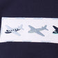 Navy Airplane Embroidery Pants Set