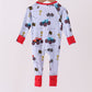 Blue Racing Car Bamboo Romper