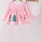 Pink nutcracker embroidery ruffle bloomer set