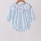 Blue bow embroidery bubble