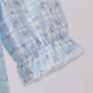 Blue bow embroidery bubble