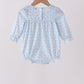 Blue bow embroidery bubble