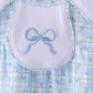 Blue bow embroidery bloomer set