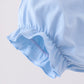 Blue bow embroidery bloomer set