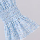 Blue floral smocked mom dress