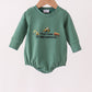 Green construction vehicle embroidery bubble