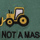 Green construction vehicle embroidery hoodie