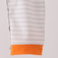 Gray stripe construction vehicle embroidery romper