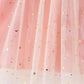 Pink gingerbread sequin tulle dress