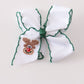 Forest reindeer embroidery crochet edge hair bow