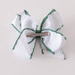Forest reindeer embroidery crochet edge hair bow