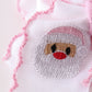 Pink santa claus embroidery crochet edge hair bow