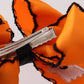 Orange ghost embroidery crochet edge hair bow