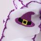 Purple witch hat embroidery crochet edge hair bow
