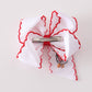 Red goose embroidery crochet edge hair bow