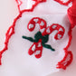 Red candy cane embroidery crochet edge hair bow