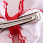 Red christmas tree embroidery crochet edge hair bow