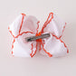 Orange turkey embroidery crochet edge hair bow