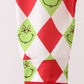 Red grinch print zipper romper