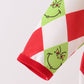 Red grinch print zipper romper