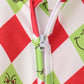 Red grinch print zipper romper