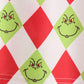 Red grinch print ruffle pajama set
