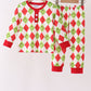 Red grinch print pajama set