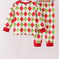 Red grinch print pajama set