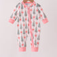 Pink Christmas Tree Bow Romper