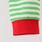 Green stripe grinch embroidery pajama set