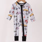 Black Racing Zip Bamboo Romper