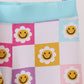 Blue smiling checkered ruffle bamboo pajama set