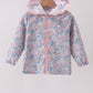 Multicolored Floral Ruffle Raincoat