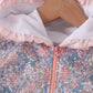 Multicolored Floral Ruffle Raincoat