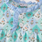 Green santa print ruffle dress