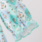 Green santa print ruffle dress