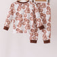 Brown Milk Cookie Print Pants Set